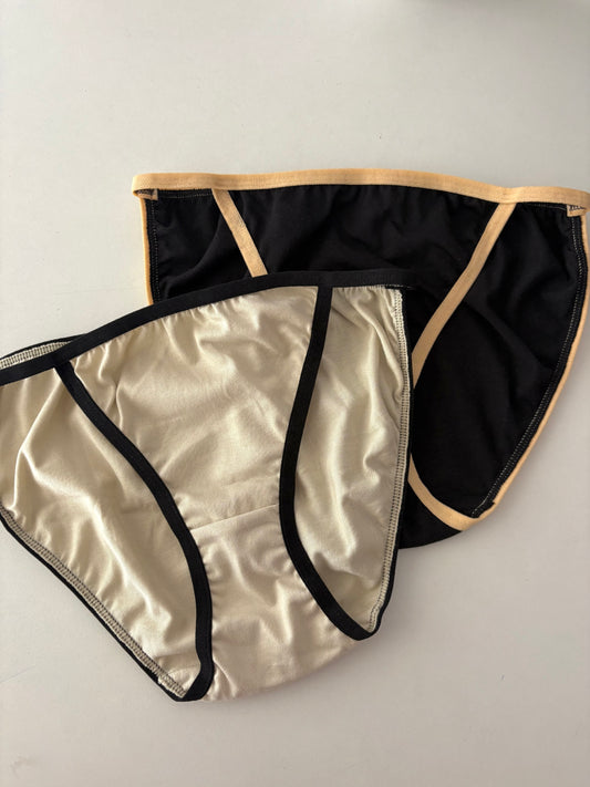 Mocha String Bikini Underwear Set, Pack of 2 | 100% cotton