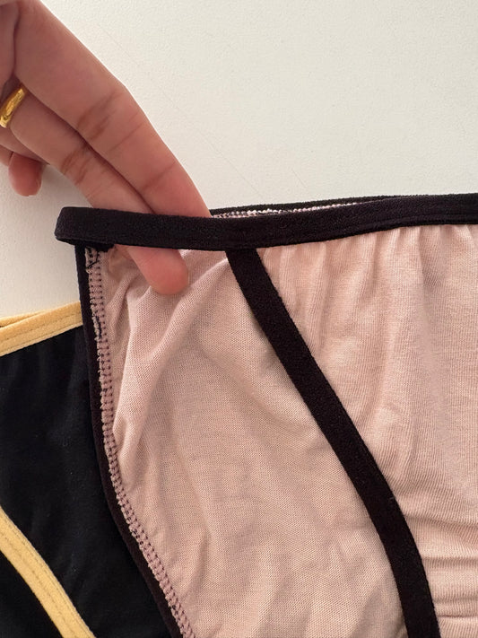 Mocha String Bikini Underwear Set, Pack of 2